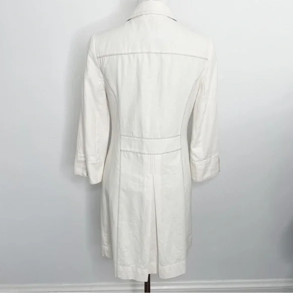 Anthropologie Burning Torch Hand Beaded Embellished Ivory Cotton Jacket Coat